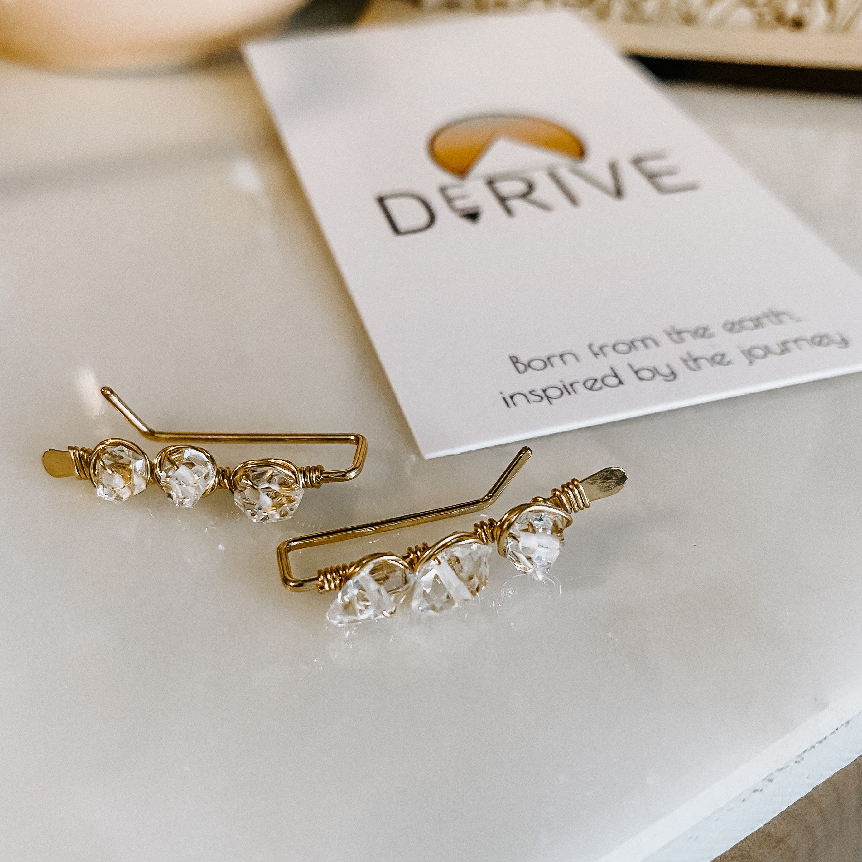 Herkimer Diamond Ear Climbers