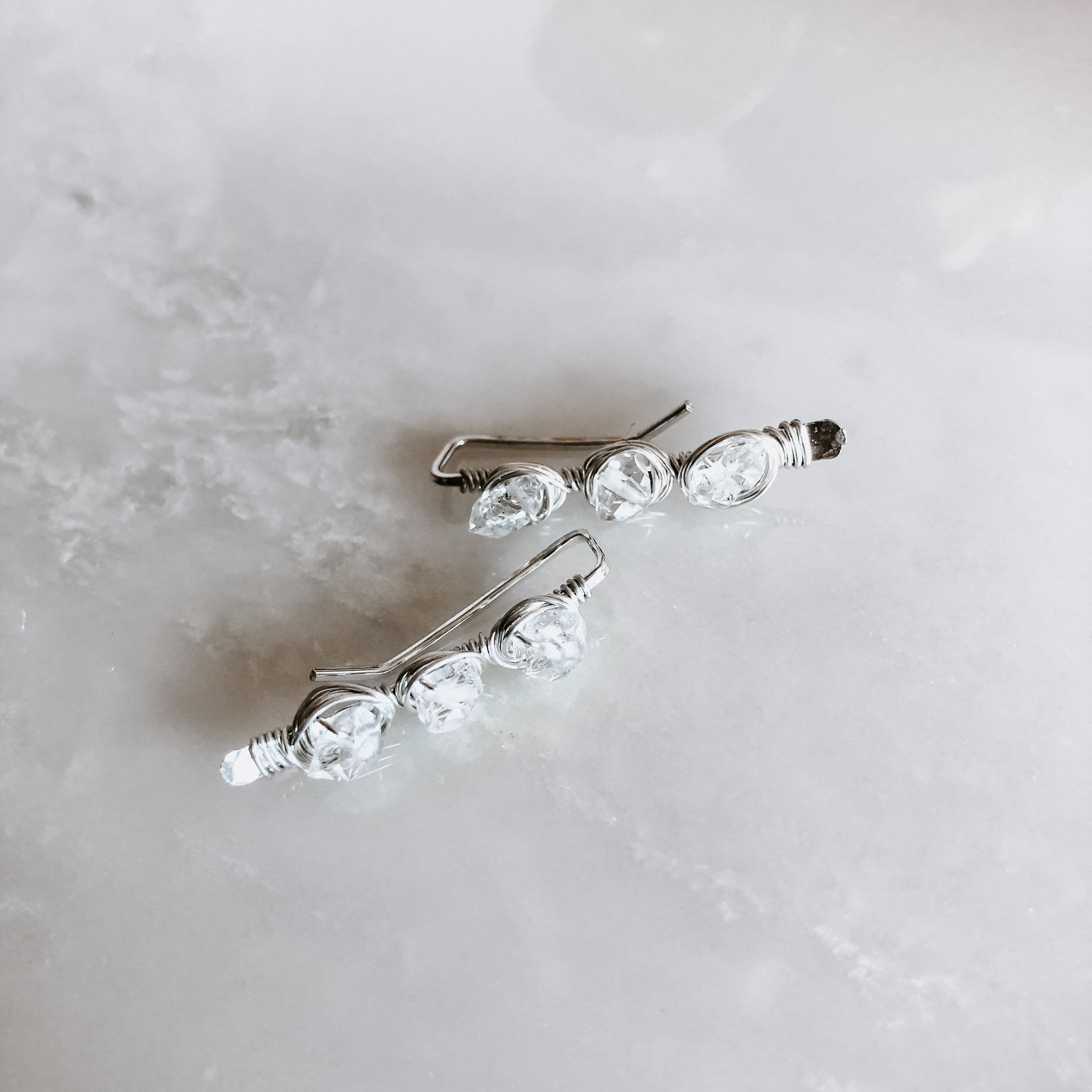 Herkimer Diamond Ear Climbers